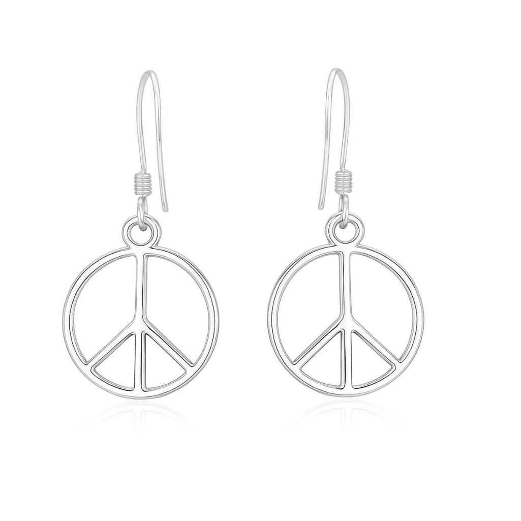 Peace Sign Dangle Earrings 12$